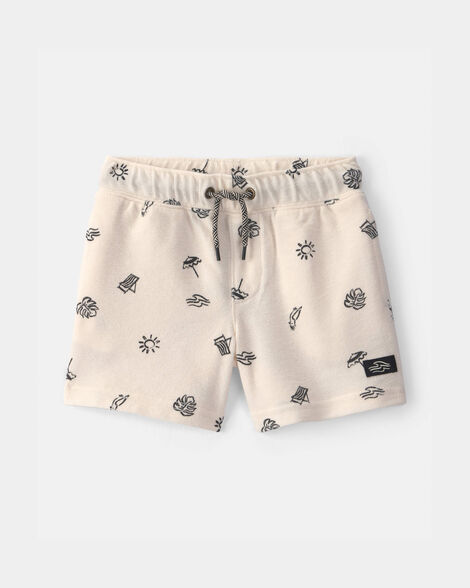toddler boy beach shorts - black/ivory