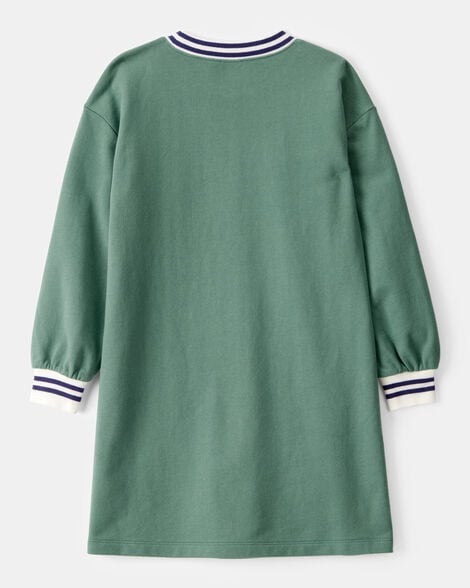 Product image 2 of Kid Paris Long-Sleeve Cotton Dress - Green