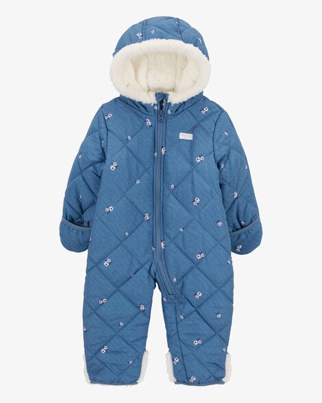 Product image 1 of Baby Floral Print Sherpa-Lined Snowsuit