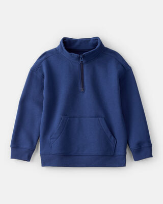 Product image 1 of Toddler Boy Solid Fleece Quarter Zip Sweatshirt - Navy