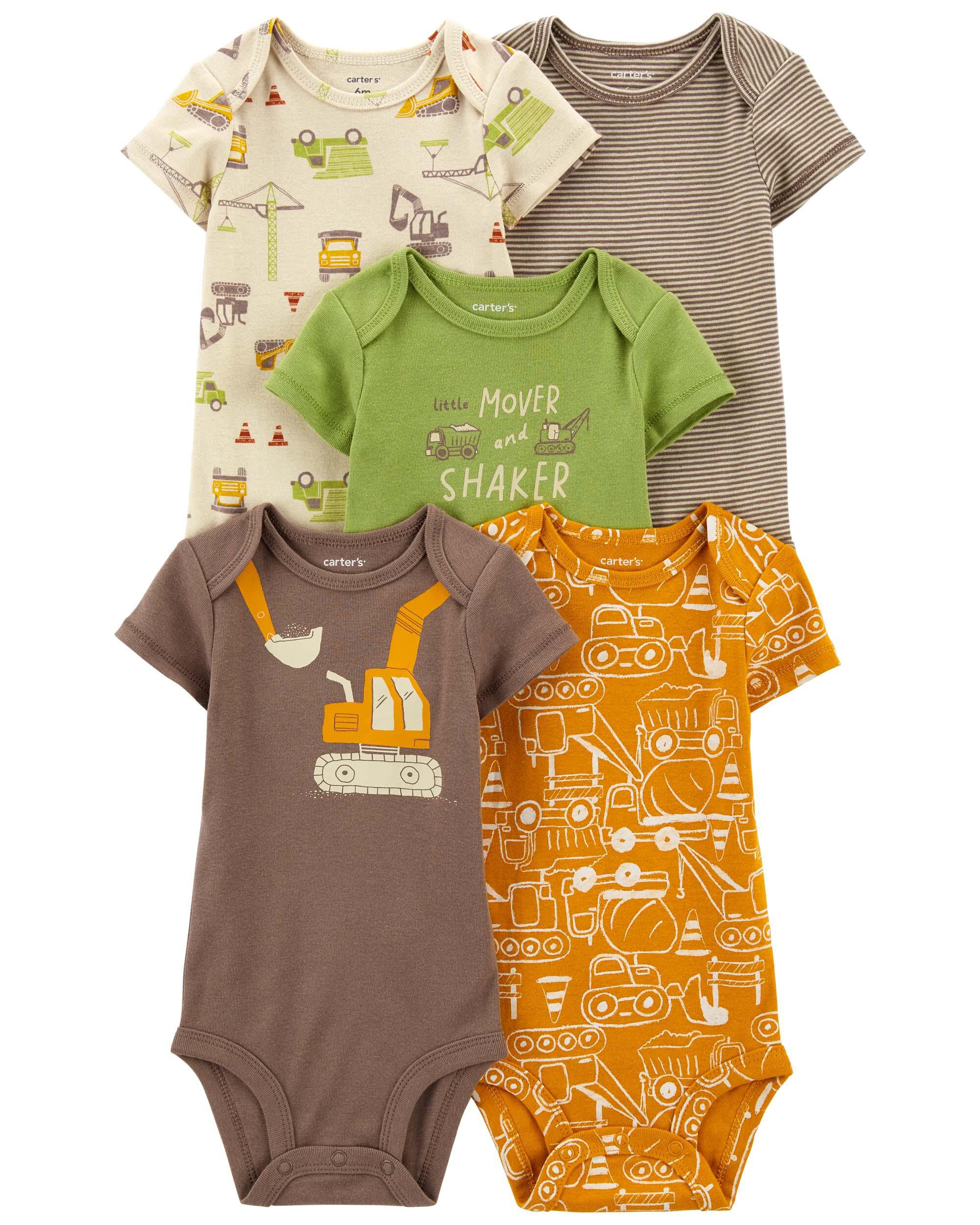 Baby 5 Pack Short Sleeve Bodysuits Carter s Carter s