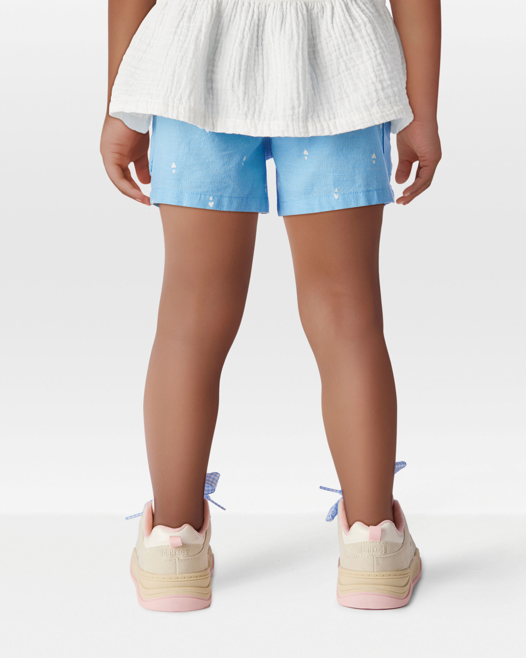 Toddler Heart Drop Print Drawstring Shorts - Blue - OshKosh