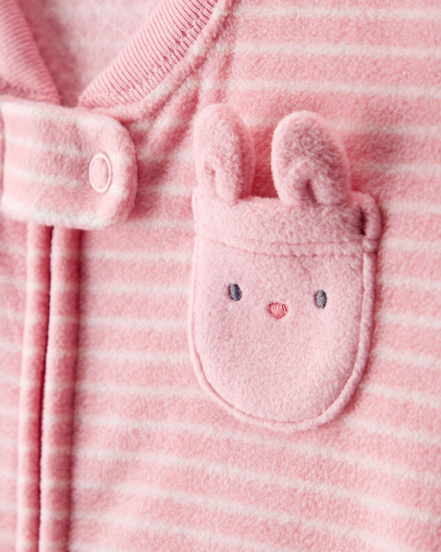 Product image 2 of Baby Bunny Striped Long-Sleeve Wearable Blanket - Pink