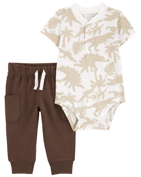 Product image 1 of Baby 2-Piece Dinosaur Bodysuit Pant Set