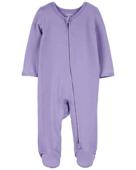 Baby Zip-Up PurelySoft Sleep & Play Pajamas - Carter