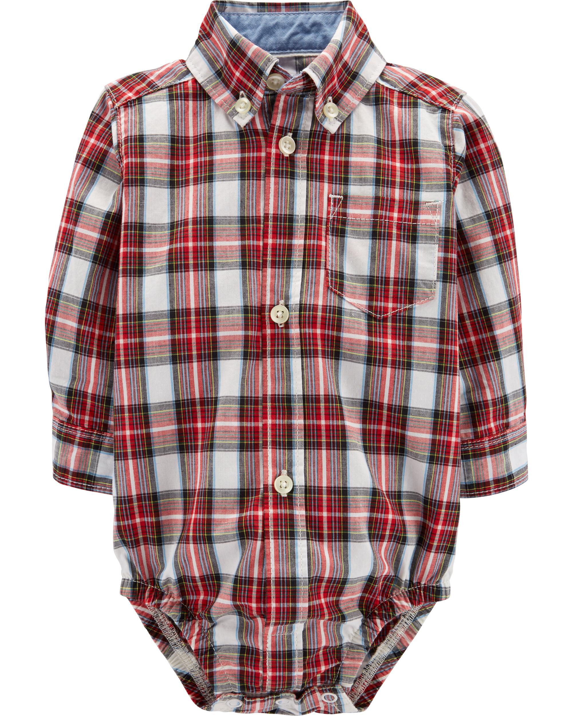 plaid bodysuit baby boy