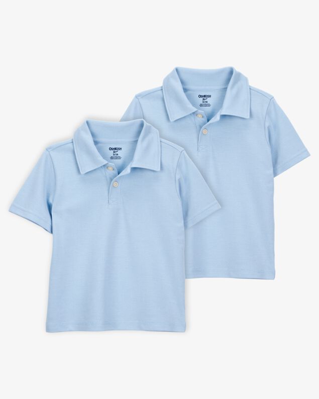 Product image 1 of Toddler 2-Pack Pique Uniform Polo Shirts - Blue