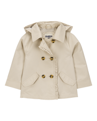 Baby Ruffle Trench Coat - Khaki