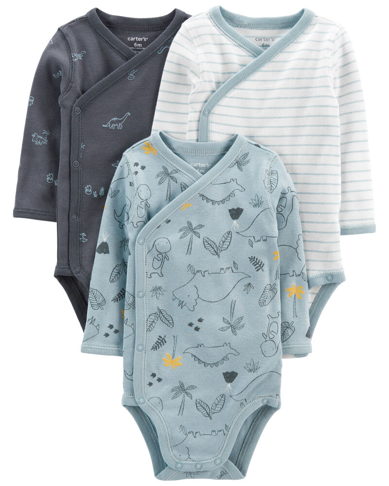 Baby Multi 3 Pack Dinosaur Side Snap Bodysuits Carters Com