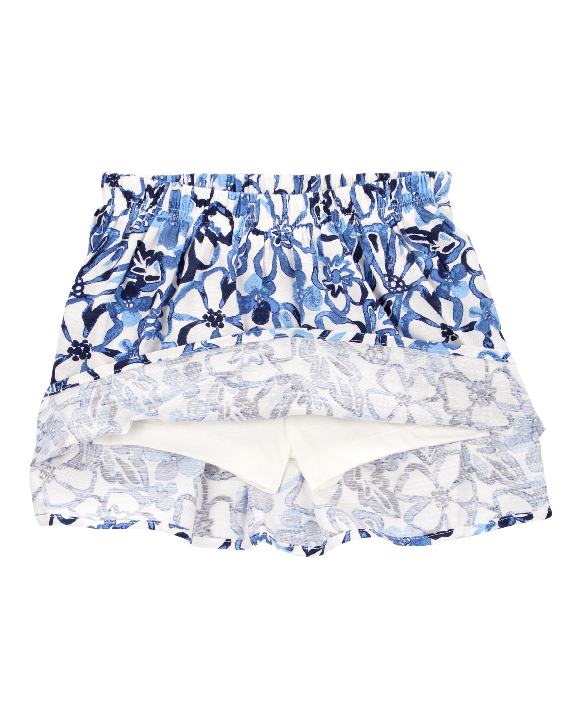 Toddler Floral Linen Look-Alike Pull-On Skort - Blue