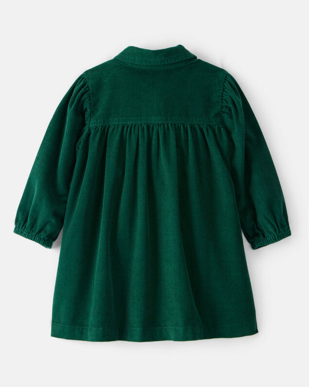 Product image 2 of Baby Girl Corduroy Long-Sleeve Dress - Green