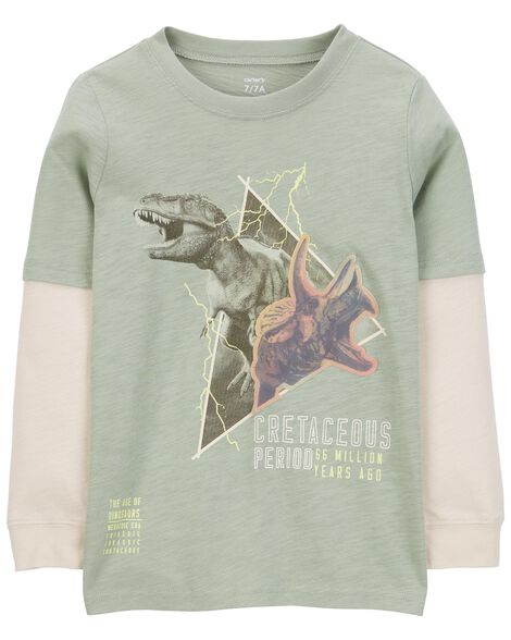  Product image 3 of Kid Dinosaur Foil Long-Sleeve Tee - Green