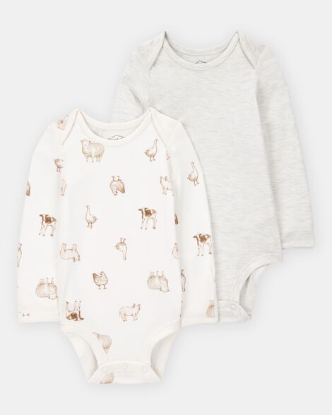 baby 2-pack long-sleeve purelysoft bodysuits