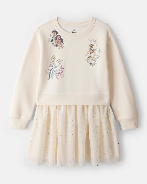 girls disney© princess long-sleeve tulle set - cream