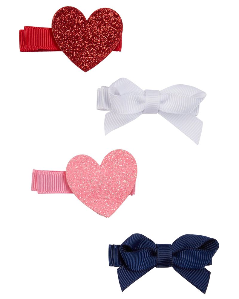 4Pack Heart Hair Clips