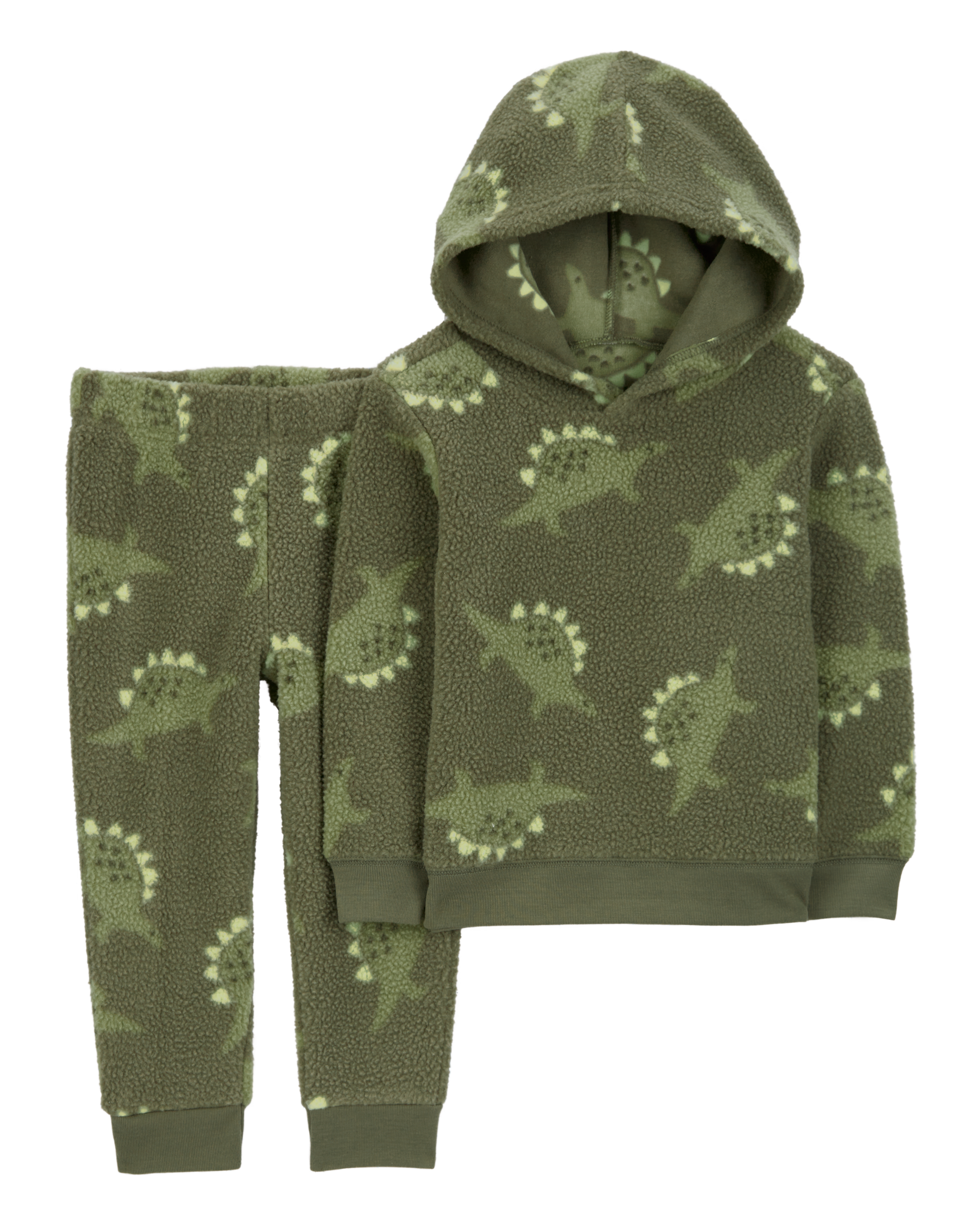 Toddler 2-Piece Dinosaur Fleece Hoodie & Pant Set
