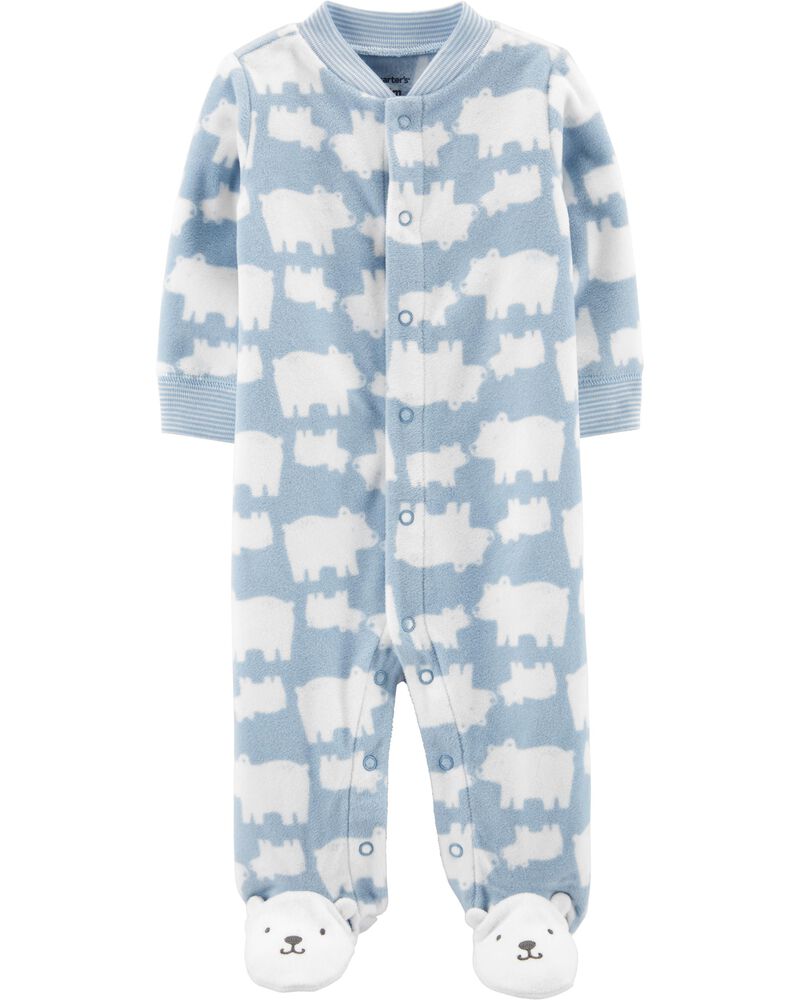 Carters Girls L//S Gown Large Polar Bear