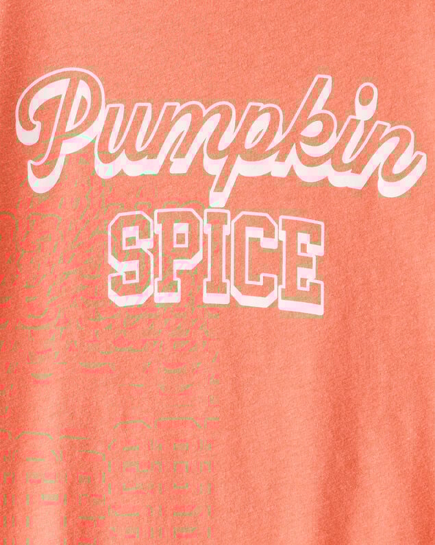 Product image 2 of Girls Pumpkin Spice Short-Sleeve Graphic Tee - Orange
