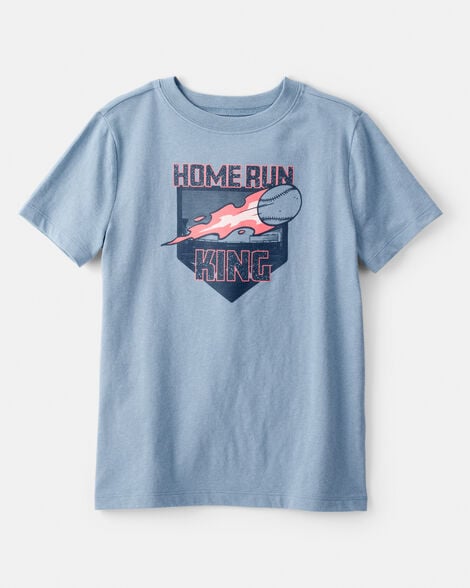 kid home run baseball short-sleeve graphic tee - blue