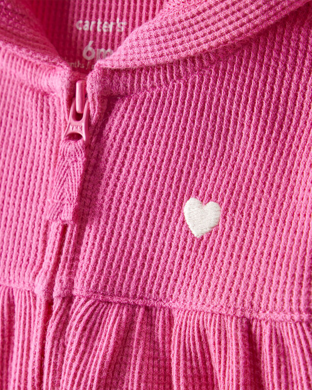 Product image 2 of Baby Girl Heart Long-Sleeve Jumpsuit - Pink
