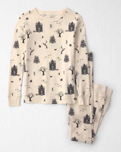 Kids 2-Piece Organic Cotton Pajamas in Spooky Village