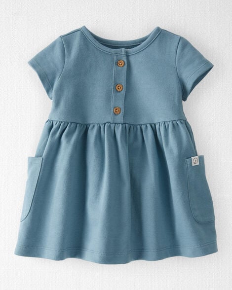 Product image 1 of Baby Organic Cotton Pocket Dress in Cottage Blue