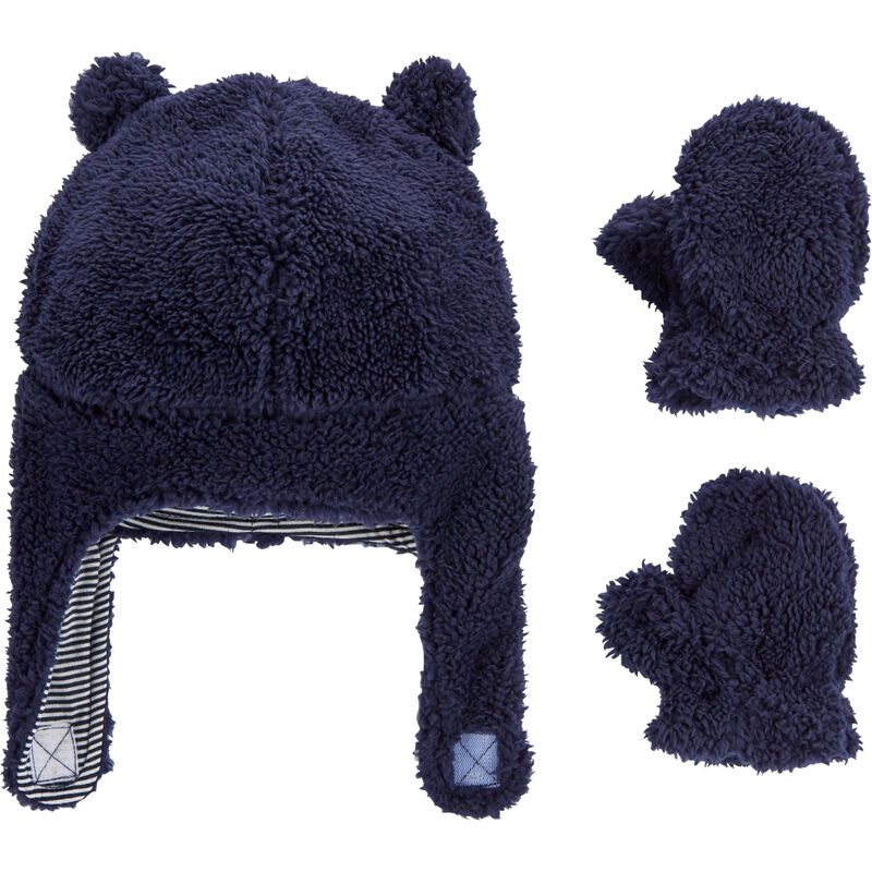 2-Piece Sherpa Hat & Mittens Set | carters.com