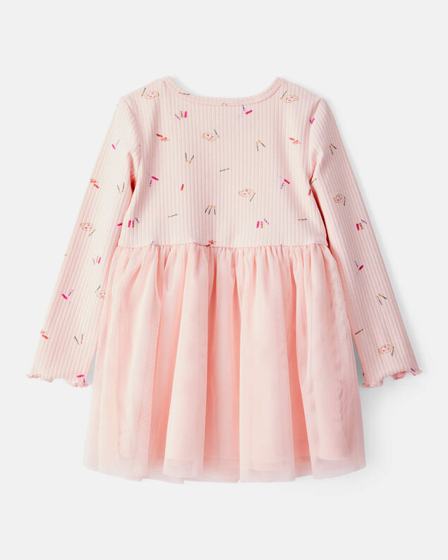 Product image 2 of Toddler Girl Floral Print Long-Sleeve Dress - Pink