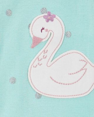 Product image 2 of Baby 1-Piece Swan Print 100% Snug Fit Cotton Footie Pajamas