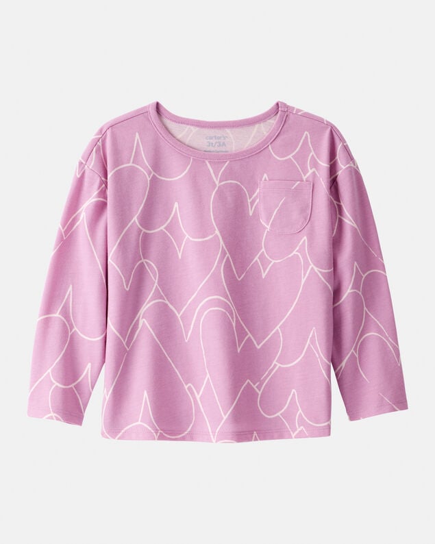 Product image 1 of Toddler Girl Heart Long-Sleeve Top - Purple