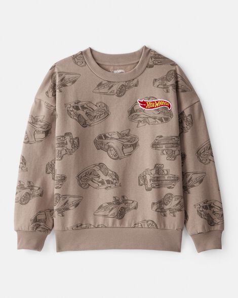 boys hot wheels™ pullover sweatshirt - brown