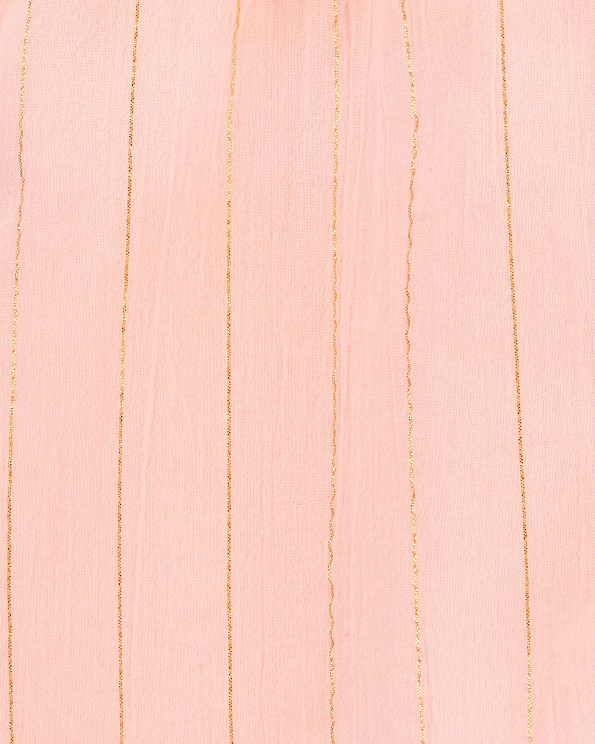 Toddler Boho Button-Up Crinkle Romper - Coral