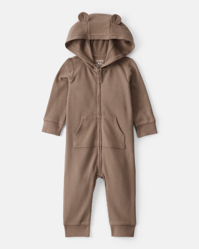 Product image 1 of Baby Boy Bear Long-Sleeve Jumpsuit - Brown