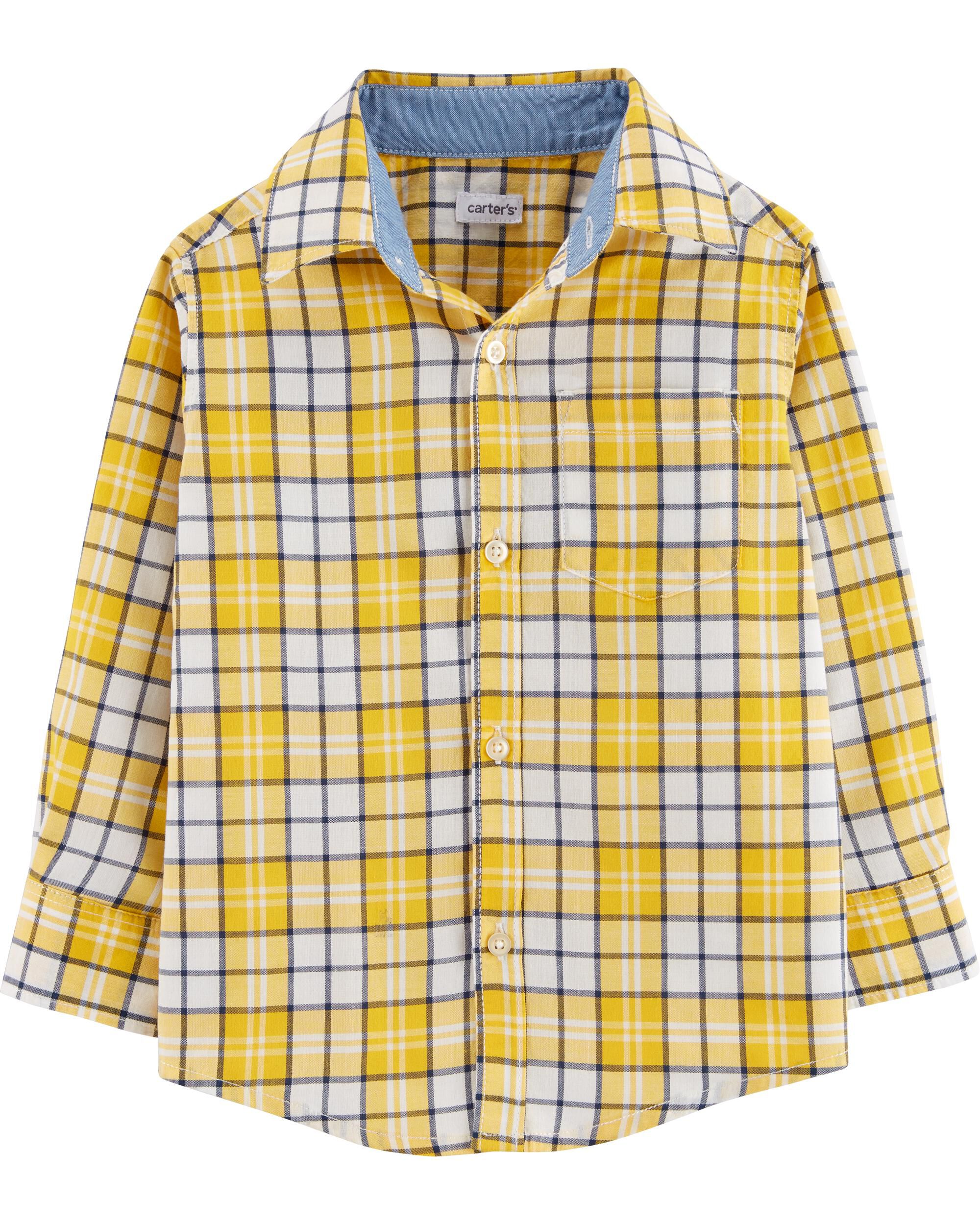 Carters Baby Boys Plaid Button-Front Shirt