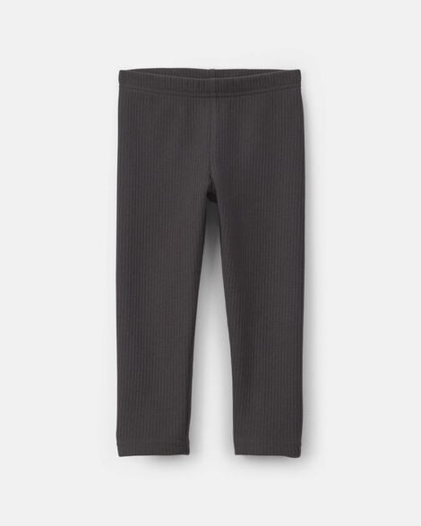 toddler girl fleece pull-on stretch leggings - black