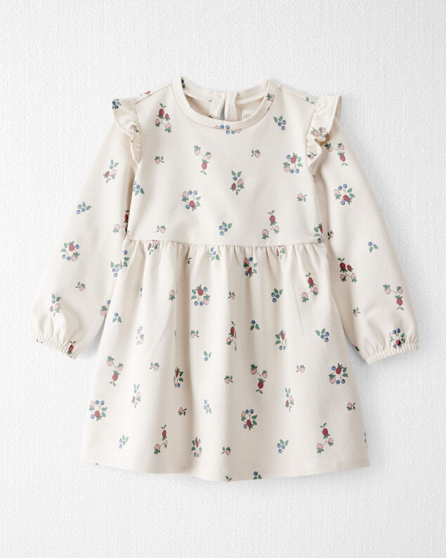 Product image 1 of Toddler Girl Organic Cotton French Terry Dress in Berry Blossom Print