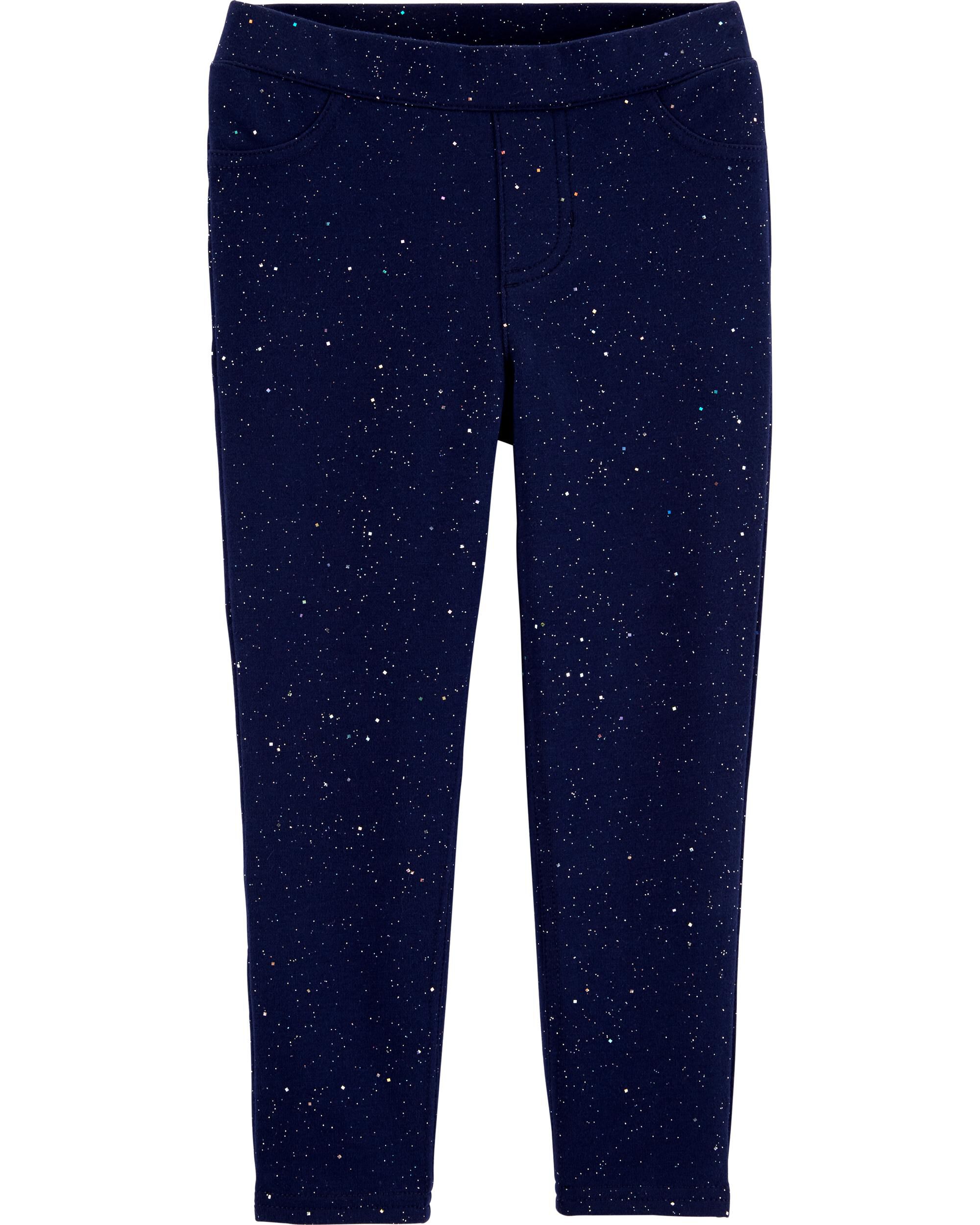  *CLEARANCE* Sparkly Pull-On French Terry Jeggings 