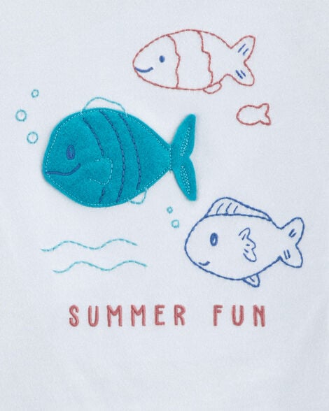 Toddler 2-Piece Fish Summer Fun Tee & Pull-On Shorts Set