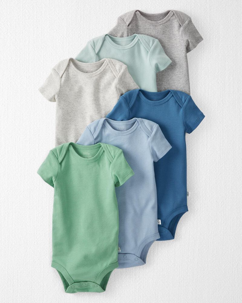Baby Multi 6 Pack Organic Cotton Rib Bodysuits Carters Com