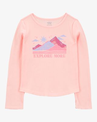 Product image 1 of Kid Waffle Knit Long-Sleeve Tee - Pink