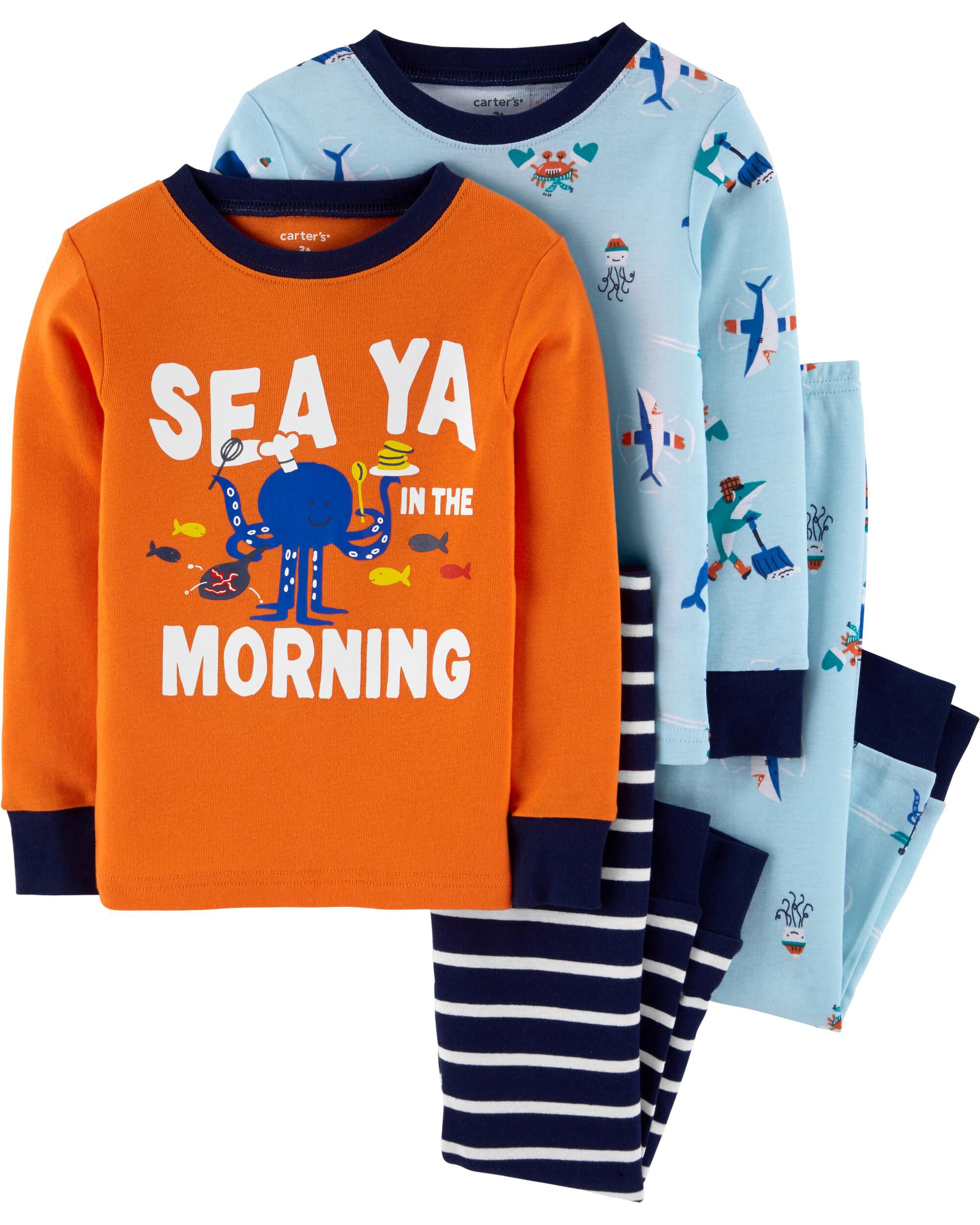 Carters Infant /& Toddler Girls Sea Life Octopus Pajamas Whale Fish Sleep Set