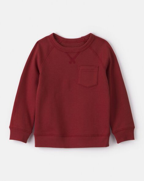 toddler boy daydream fleece long-sleeve pullover sweatshirt - red
