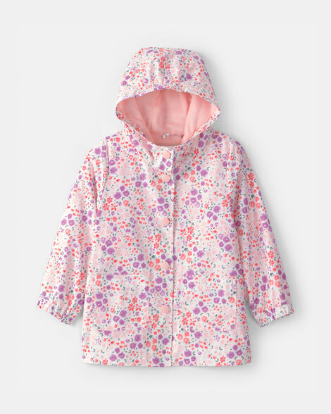 toddler girl floral raincoat - pink