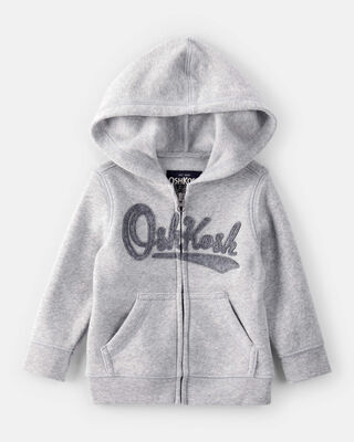 Product image 1 of Baby Boy OshKosh Fleece  Logo Zip Jacket - Grey