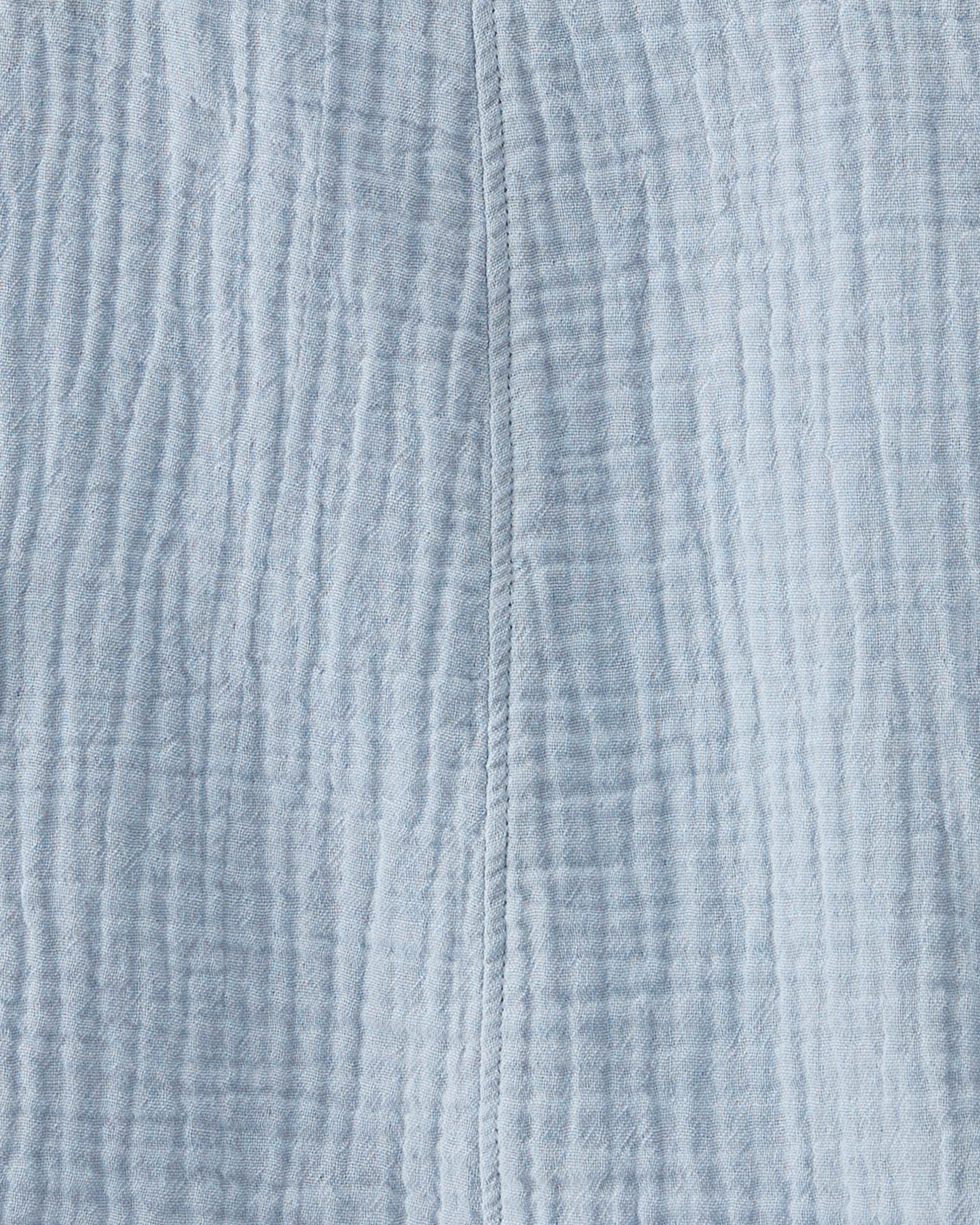 Toddler Organic Cotton Gauze Shortall in Blue