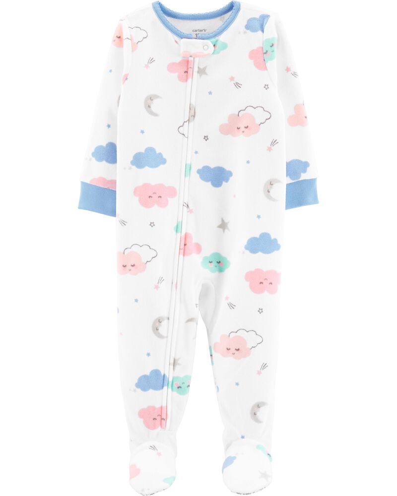 1 Piece Clouds Fleece Footie Pjs Carters Com