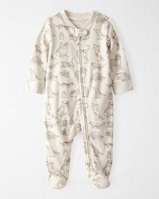 Product image 1 of Baby Organic Cotton Animal-Print Sleep & Play Pajamas
