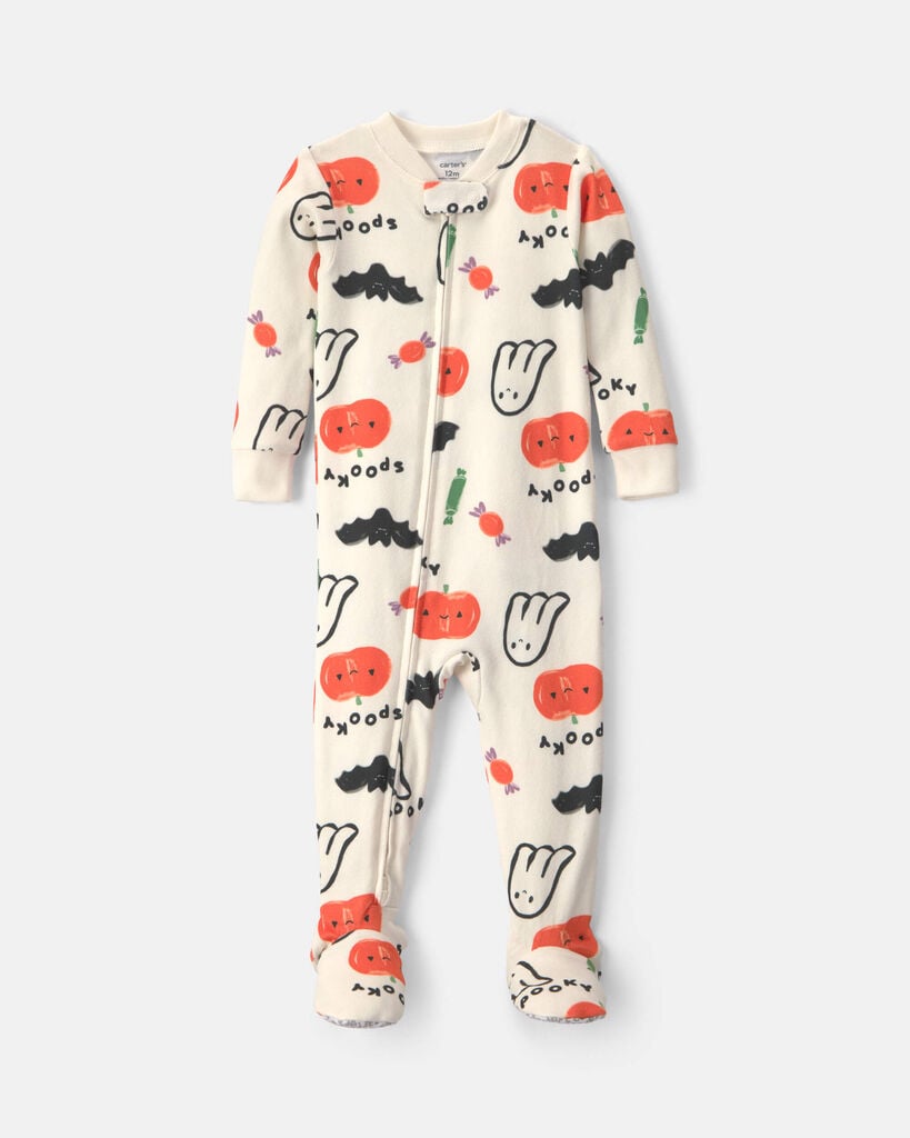 Carters Baby Boys' and Baby Girls' Halloween Snug Fit Footed Long-Sleeve Pajama - Cream