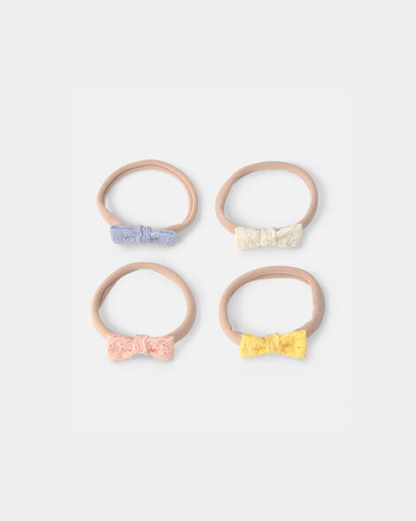 baby girl 4-pack headwraps - orange/blue/cream