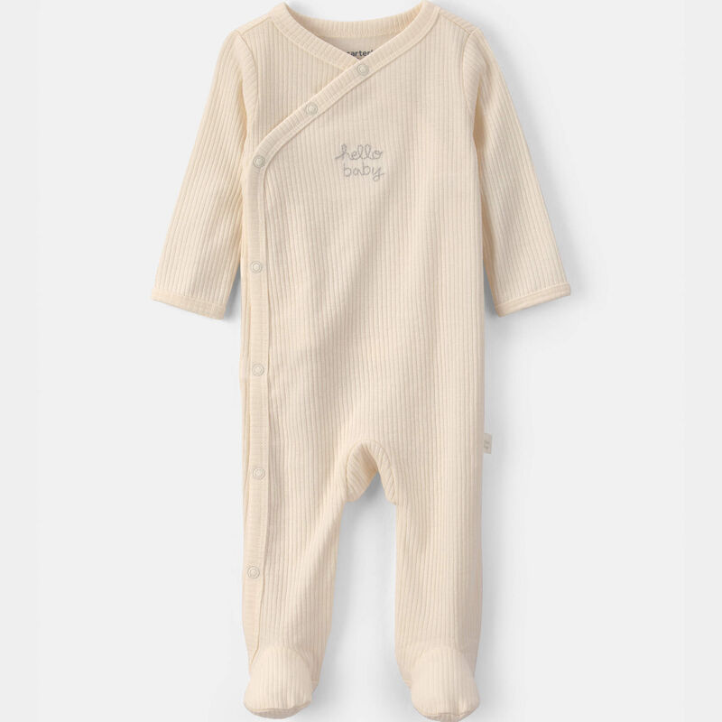 Baby Hello Baby' Cotton Sleep & Play Pajamas - Ivory